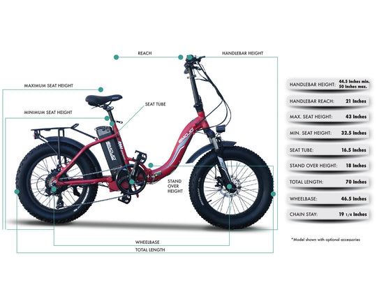 Emojo Ram SS Fat Tire powerful folding step through Electric Bike for cruising all terrains