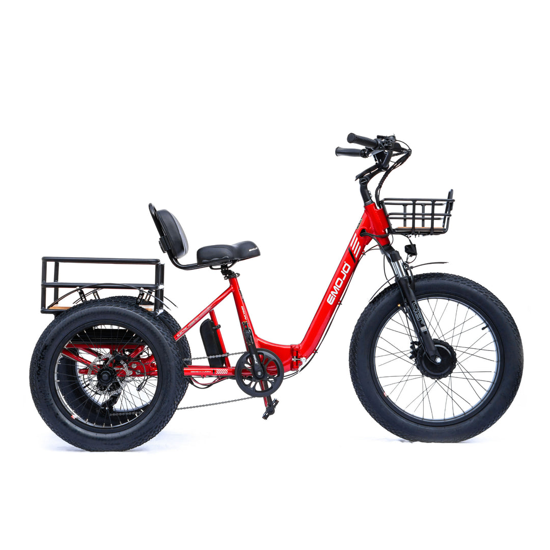 Emojo Bison Pro FOLDING Electric Trike Bike Red 2022