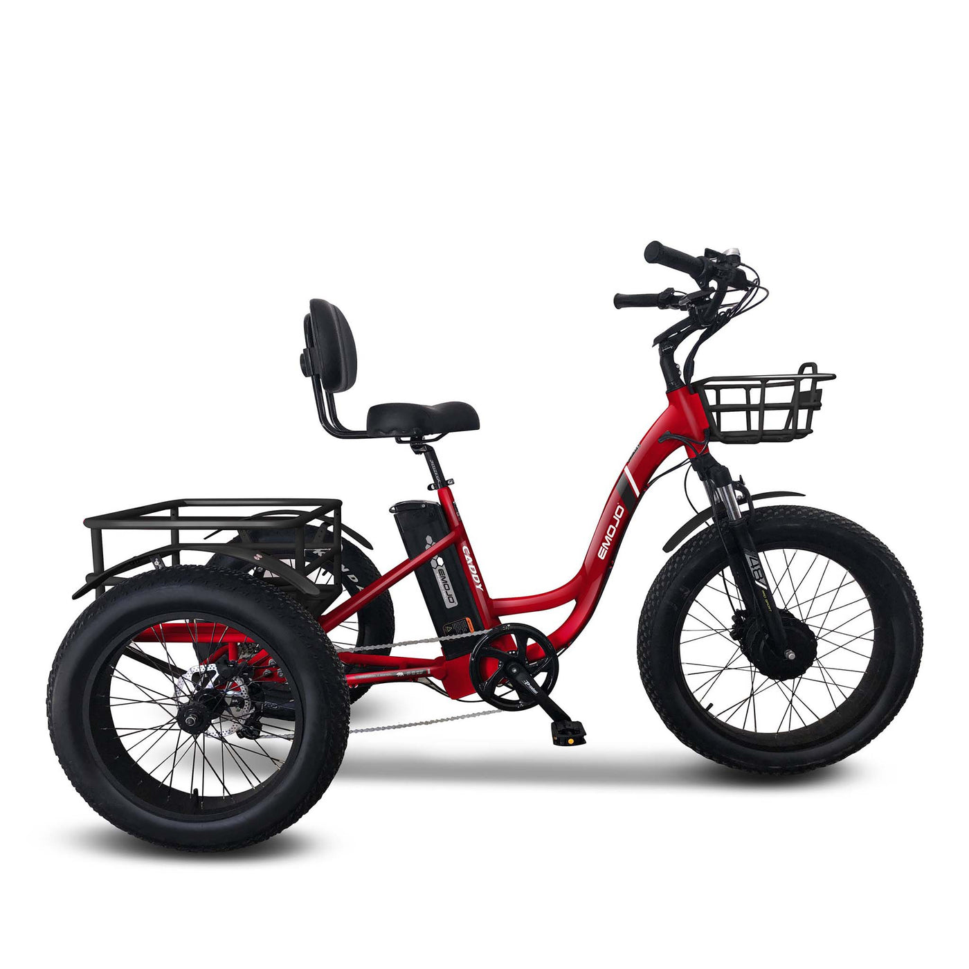 Emojo Caddy Pro best selling Red Step through fat tire comfortable safe all-terrain Electric Bike Electric Trike