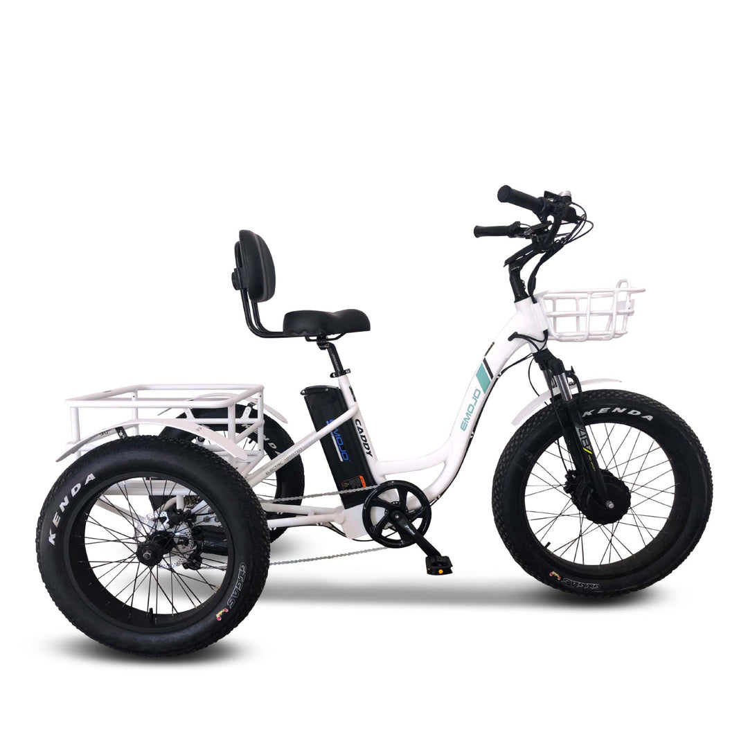 【$158 Value Gift Set】Emojo Caddy Pro Electric Tricycle For Adults With Hydraulic Brakes, White 【$158 Value Gift Set】Emojo Caddy Pro Electric Tricycle For Adults With Hydraulic Brakes, White