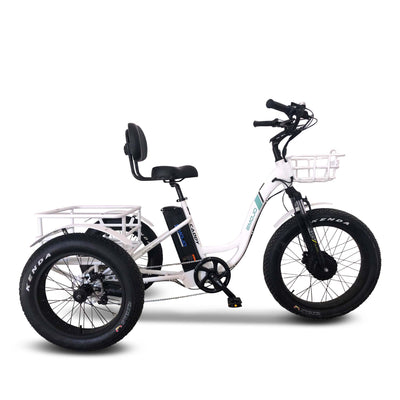 Emojo Caddy Pro best selling White Step through fat tire comfortable safe all-terrain Electric Bike Electric Trike