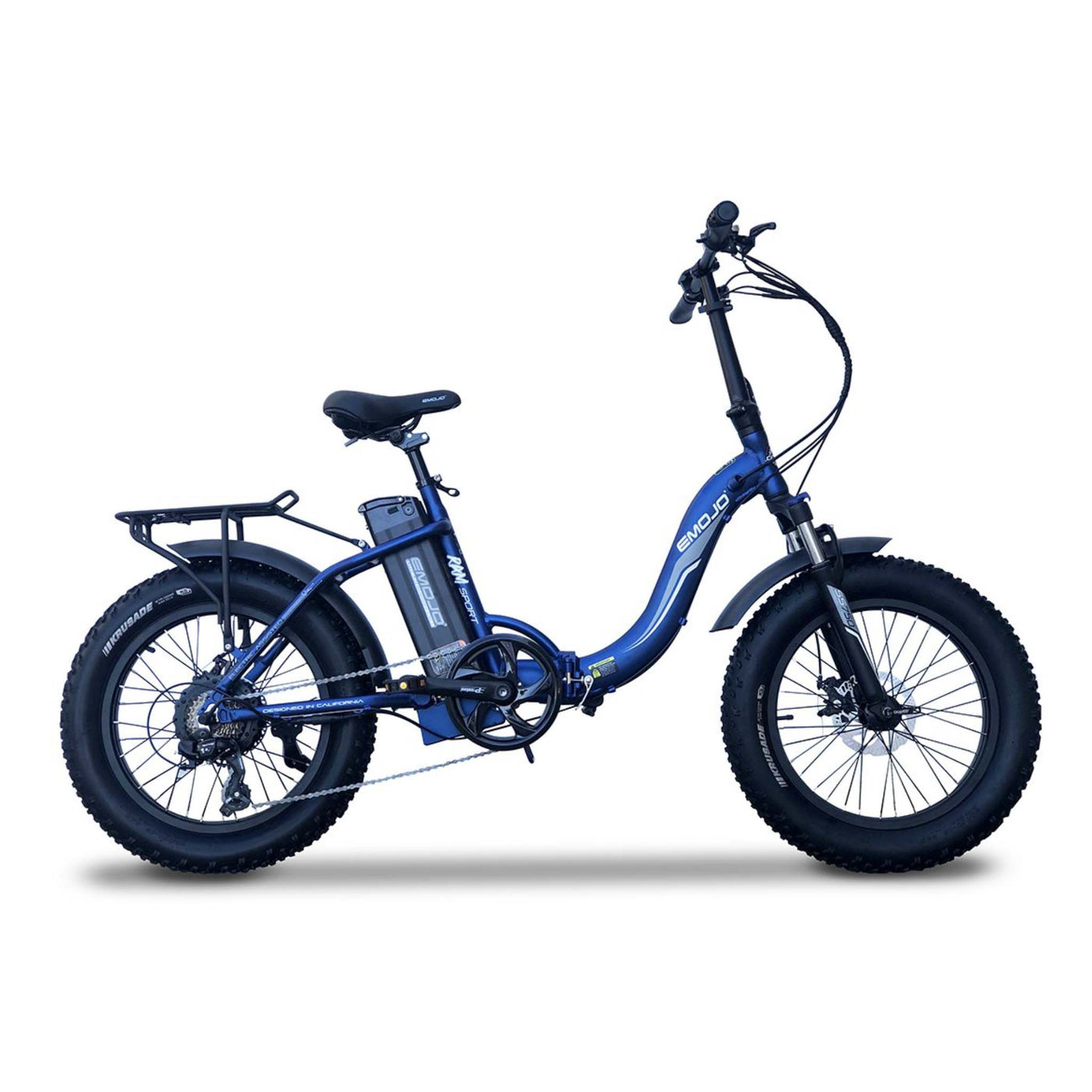 Emojo Ram SS Blue Fat Tire powerful folding step through Electric Bike for cruising all terrains